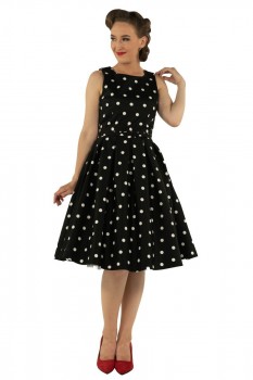 Dolly & Dotty - Annie Retro Polka Dot Dress in schwarz / weiß
